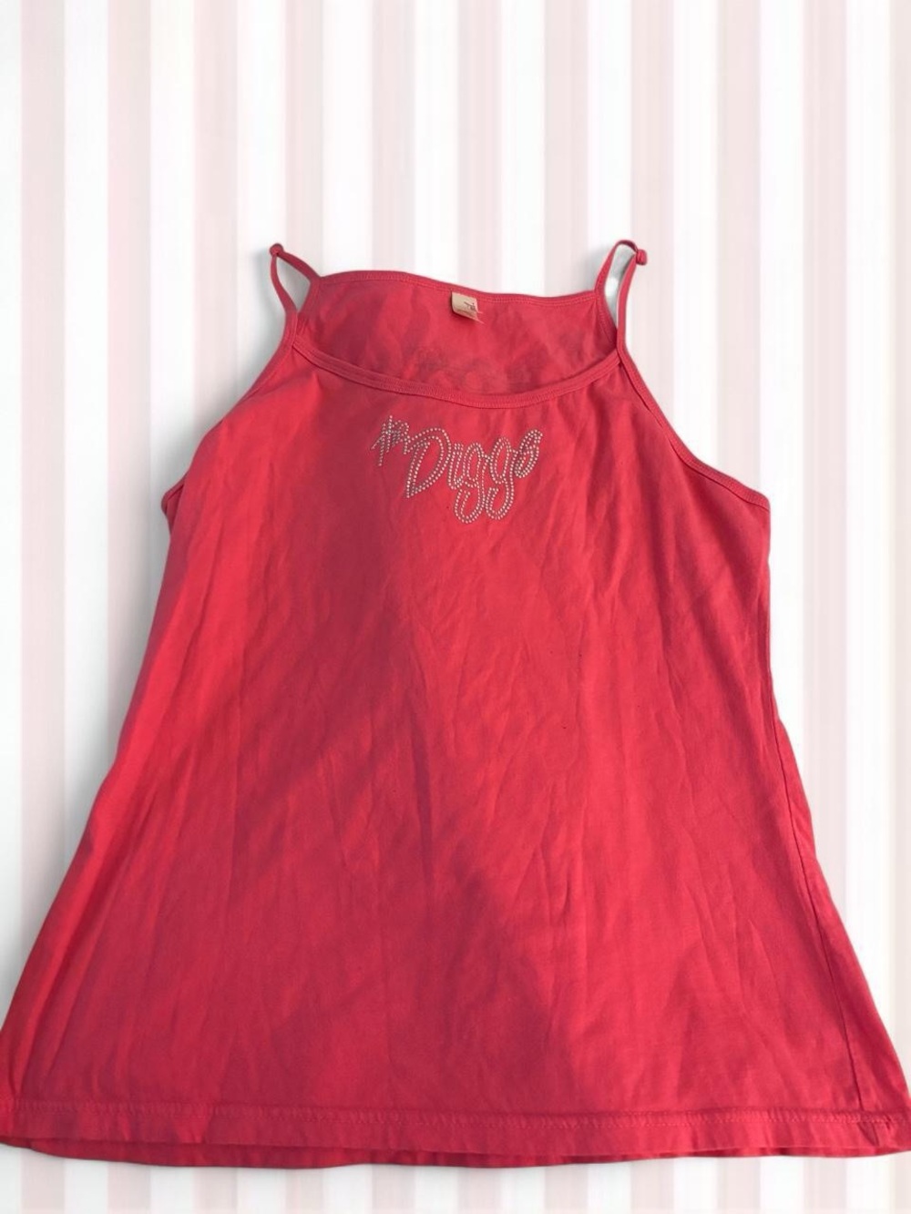 Anvil Red Women's Tank Top with Rhinestone Logo